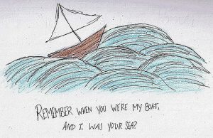 Boat Sea with Quote