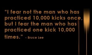10000 kicks Bruce Lee
