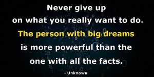 never give up unknown quote