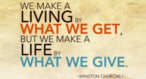 we make a living by Winston Churchill
